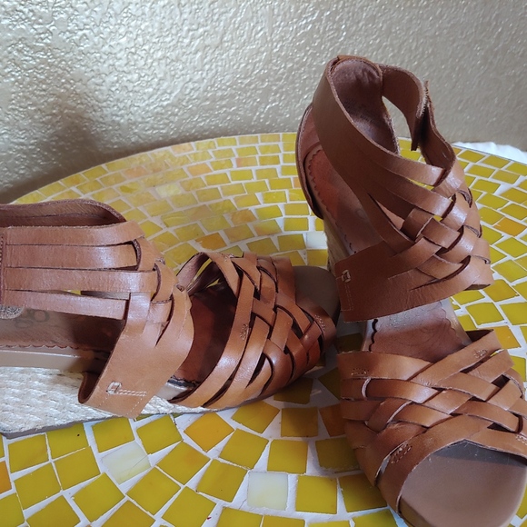 Indigo Tan Leather Wedge Sandal - Picture 2 of 5